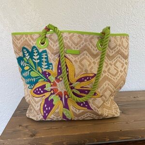 Vera Bradley Floral Embroidered Tote Bag - Multicolor